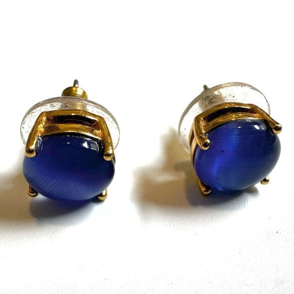 Blue and gold tone post earrings - Picture 4 of 6